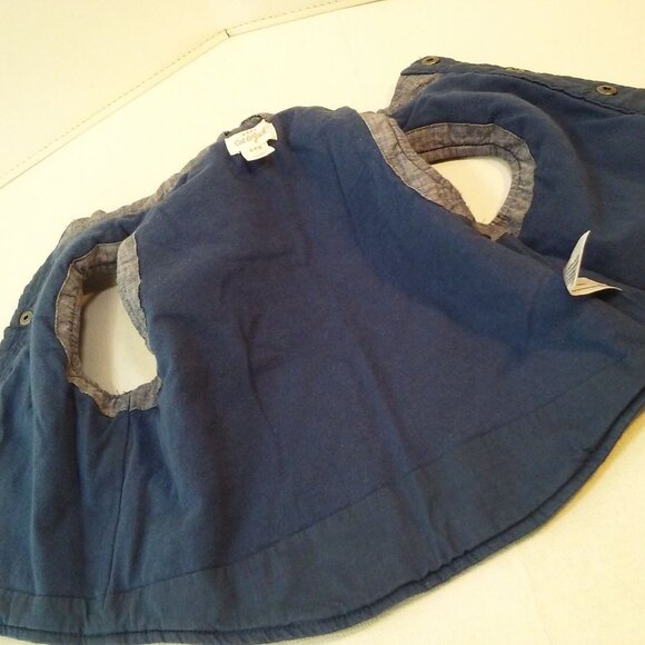 Modern 2016 Cat & Jack Puffer Vest Unisex Boy Baby(6-9mos) Snap Front Navy Grey - Picture 5 of 8